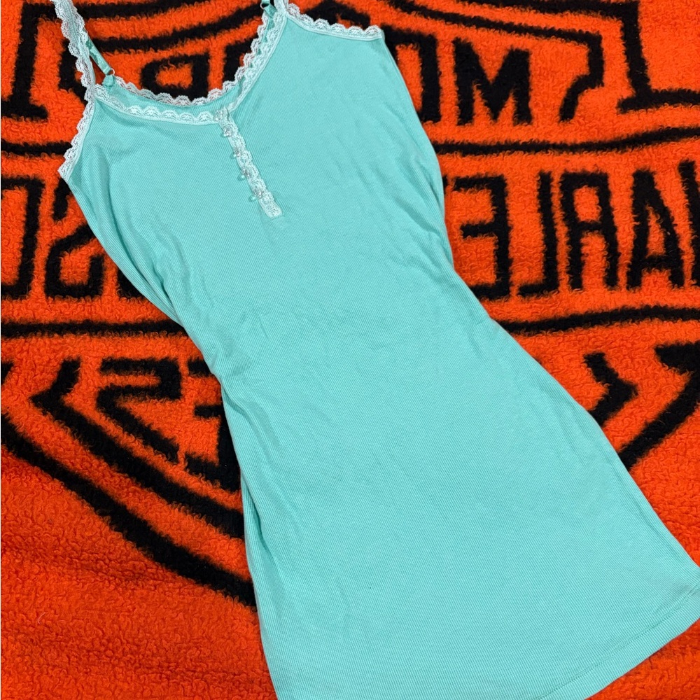 Victoria's Secret Aqua Lace Chemise
